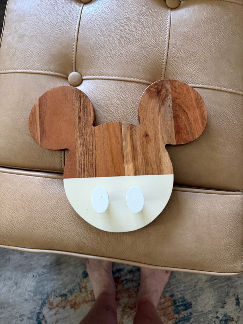 Disney Wooden Mickey Head Wall Hook - Natural Wood Tones